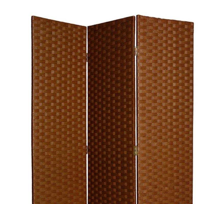 Wooden Foldable 3 Panel Room Divider With Streamline Design, Dark Brown By Benzara | Room Divider |  Modishstore  - 2