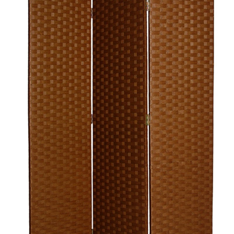 Wooden Foldable 3 Panel Room Divider With Streamline Design, Dark Brown By Benzara | Room Divider |  Modishstore  - 3