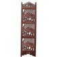Benzara Hand Carved Elephant Design Foldable 4-Panel Wooden Room Divider, Brown By Benzara | Room Divider |  Modishstore  - 6