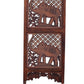 Benzara Hand Carved Elephant Design Foldable 4-Panel Wooden Room Divider, Brown By Benzara | Room Divider |  Modishstore  - 4