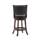 Round Wooden Swivel Counter Stool With Padded Seat And Back, Dark Brown By Benzara | Bar Stools & Table |  Modishstore  - 4