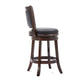Round Wooden Swivel Counter Stool With Padded Seat And Back, Dark Brown By Benzara | Bar Stools & Table |  Modishstore  - 5