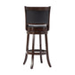 Round Wooden Swivel Barstool With Padded Seat And Back, Dark Brown By Benzara | Bar Stools & Table |  Modishstore  - 3