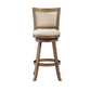 Nailhead Trim Round Barstool With Padded Seat And Back, Brown And Beige By Benzara | Bar Stools & Table |  Modishstore  - 6