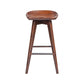 Contoured Seat Wooden Frame Swivel Barstool With Angled Legs, Dark Brown By Benzara | Bar Stools & Tables | Modishstore - 5