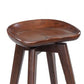 Contoured Seat Wooden Frame Swivel Barstool With Angled Legs, Dark Brown By Benzara | Bar Stools & Tables | Modishstore - 2