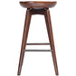 Contoured Seat Wooden Frame Swivel Barstool With Angled Legs, Natural Brown By Benzara | Bar Stools & Tables | Modishstore - 4