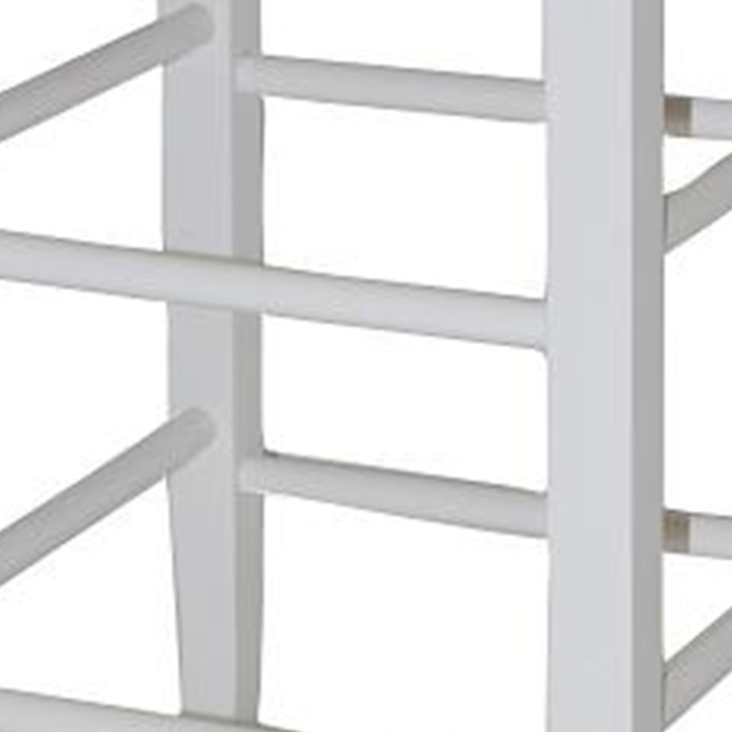 Square Wooden Frame Counter Stool With Hand Woven Rush, White And Brown By Benzara | Bar Stools & Table |  Modishstore  - 5