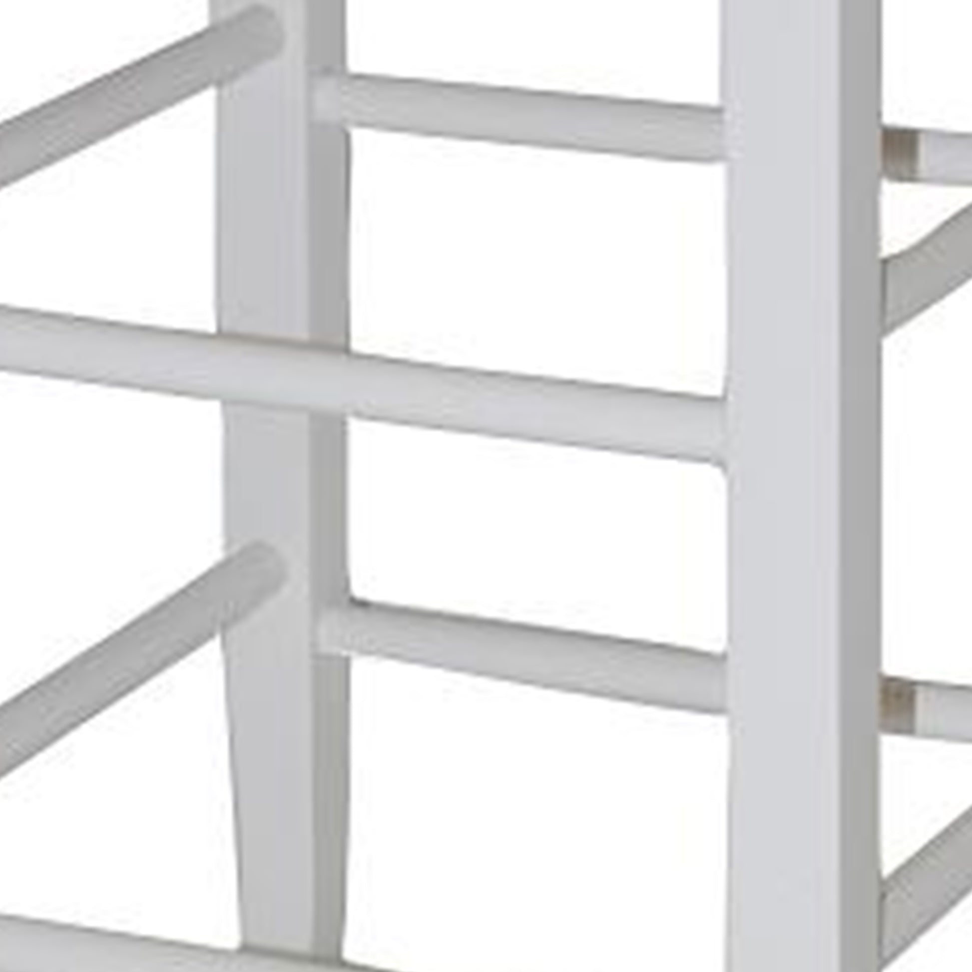 Square Wooden Frame Counter Stool With Hand Woven Rush, White And Brown By Benzara | Bar Stools & Table |  Modishstore  - 5