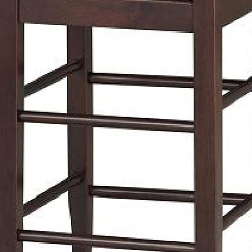 Rush Woven Wooden Frame Counter Stool With Saber Legs, Beige And Dark Brown By Benzara | Bar Stools & Table |  Modishstore  - 5