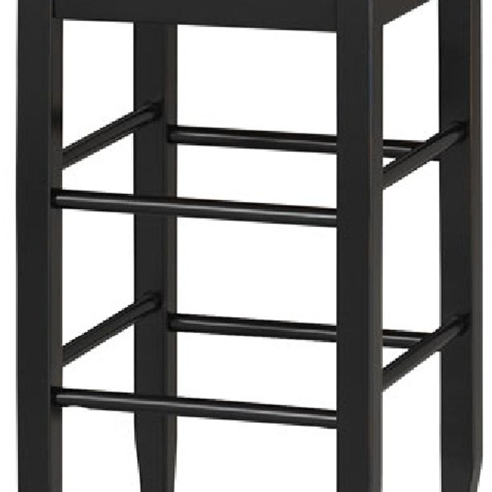 Rush Woven Wooden Frame Barstool With Saber Legs, Beige And Black By Benzara | Bar Stools & Tables | Modishstore - 4