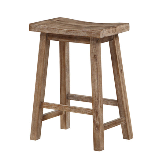 Wooden Frame Saddle Seat Counter Height Stool With Angled Legs, Gray By Benzara | Bar Stools & Table |  Modishstore 