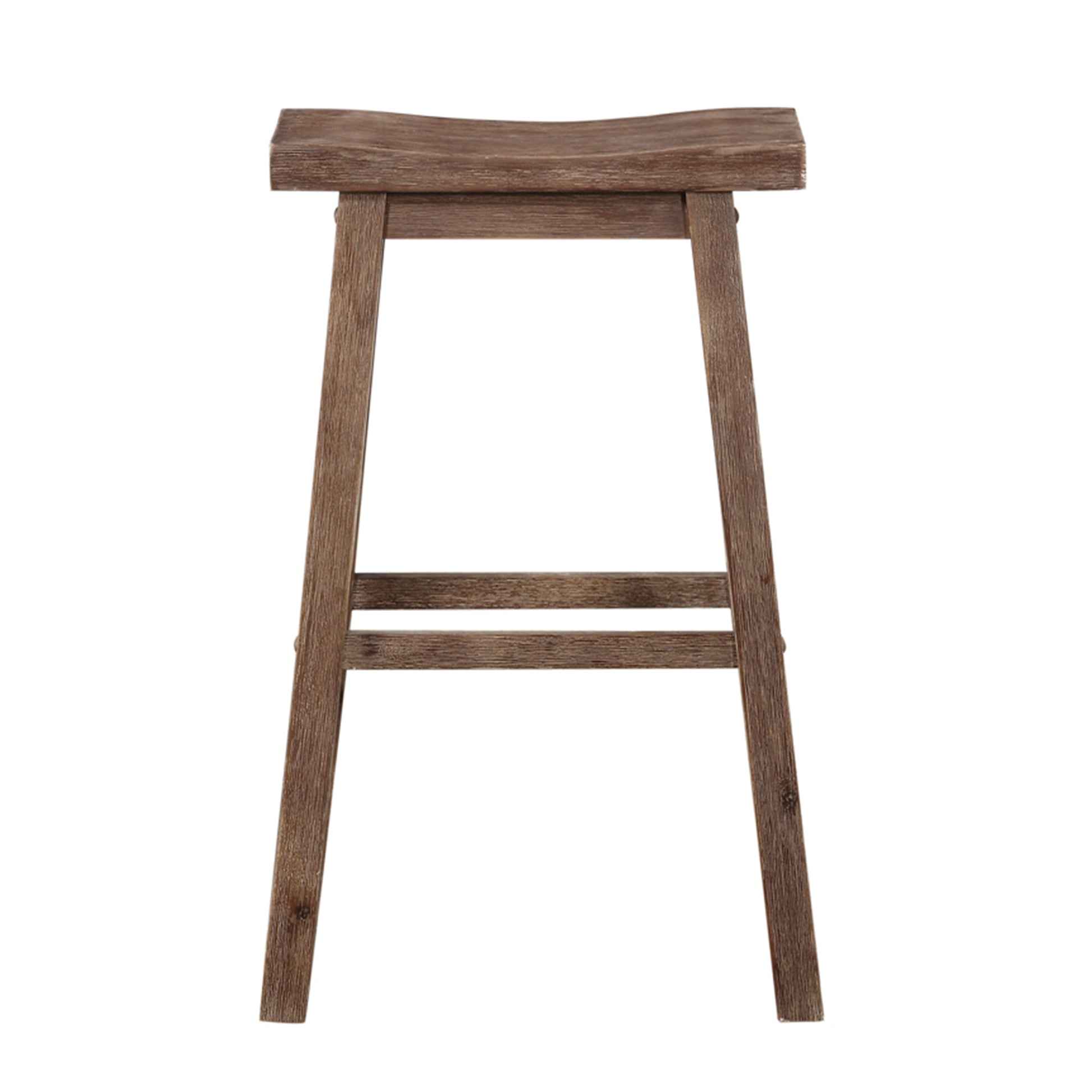 Wooden Frame Saddle Seat Bar Height Stool With Angled Legs, Large, Gray By Benzara | Bar Stools & Table |  Modishstore  - 4