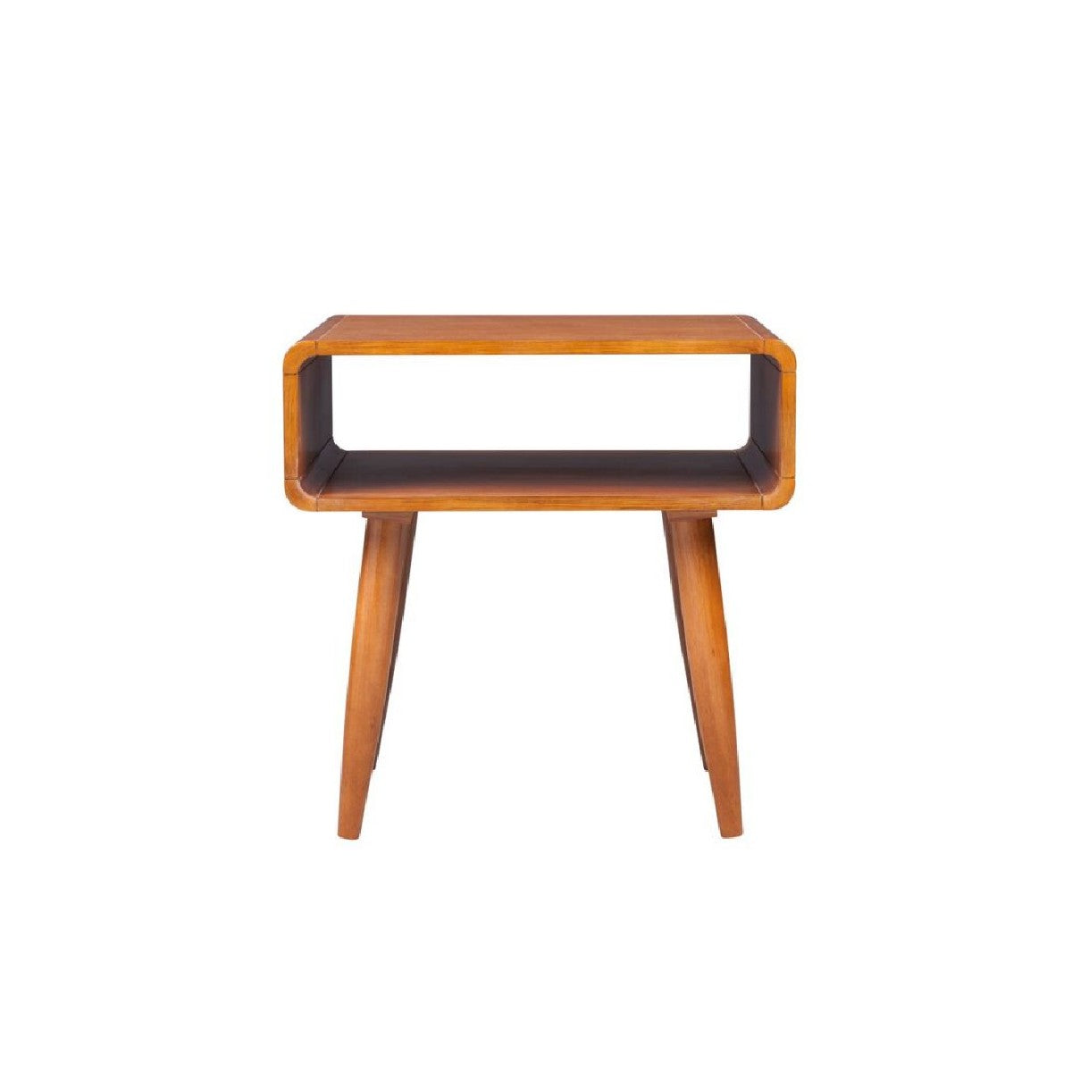 Rectangular Wooden End Table With Open Shelf And Splayed Legs, Brown By Benzara | Side Tables |  Modishstore  - 5
