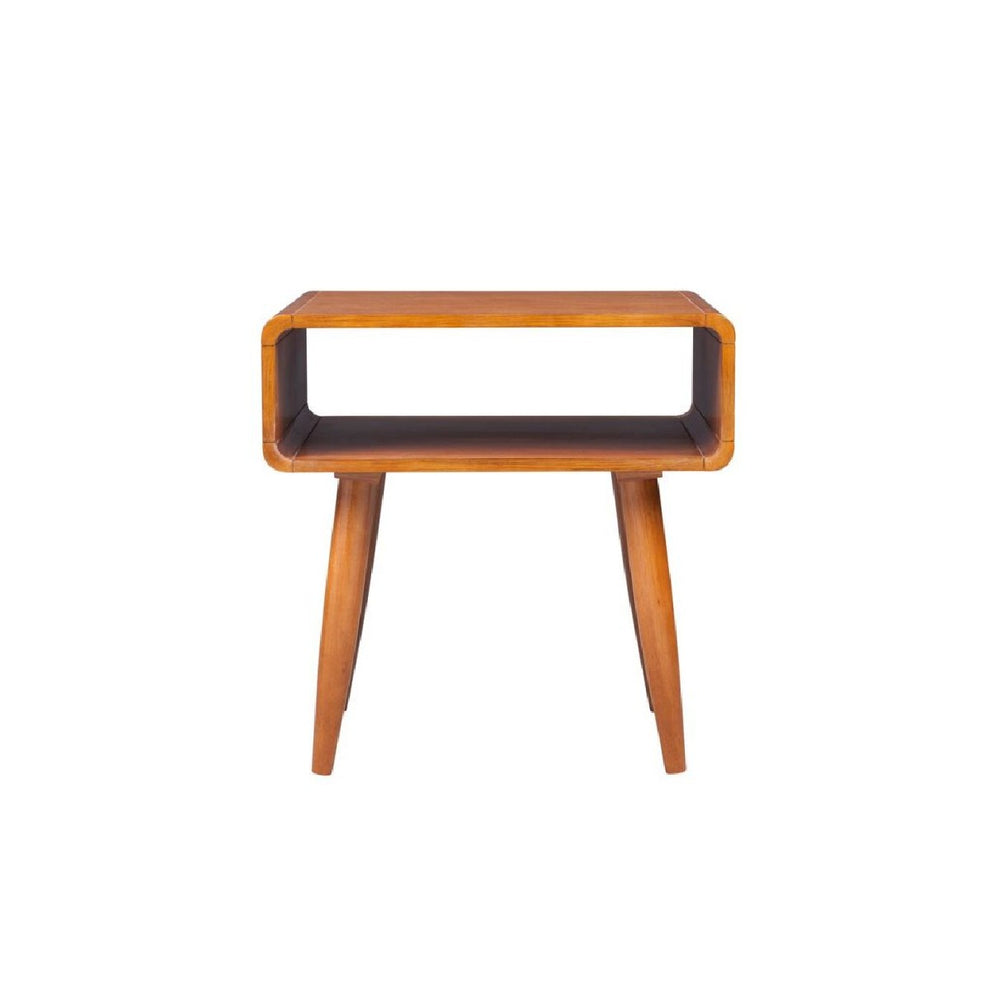 Rectangular Wooden End Table With Open Shelf And Splayed Legs, Brown By Benzara | Side Tables |  Modishstore  - 5