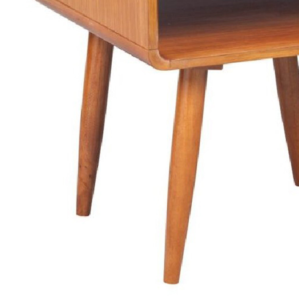 Rectangular Wooden End Table With Open Shelf And Splayed Legs, Brown By Benzara | Side Tables |  Modishstore  - 4