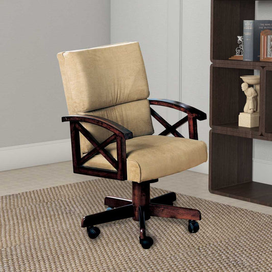 Upholstered Arm Game Chair , Brown  By Benzara | Armchairs |  Modishstore 
