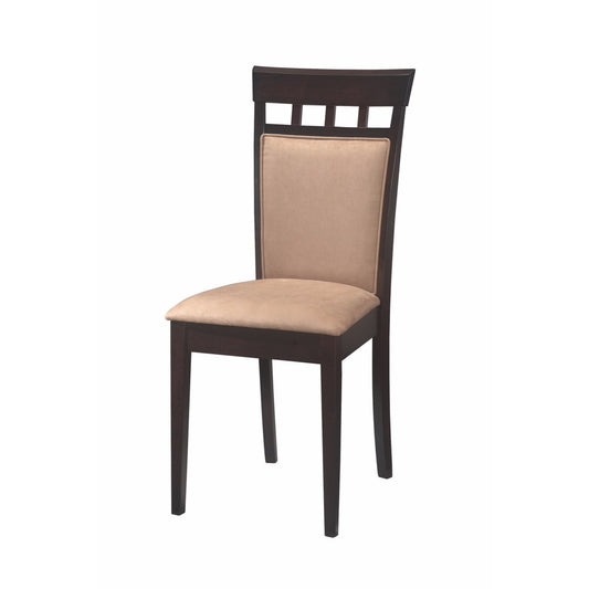 Upholstered Back Panel Dining Chair With Fabric Seat, Beige And Brown, Set Of 2 By Benzara | Dining Chairs |  Modishstore 