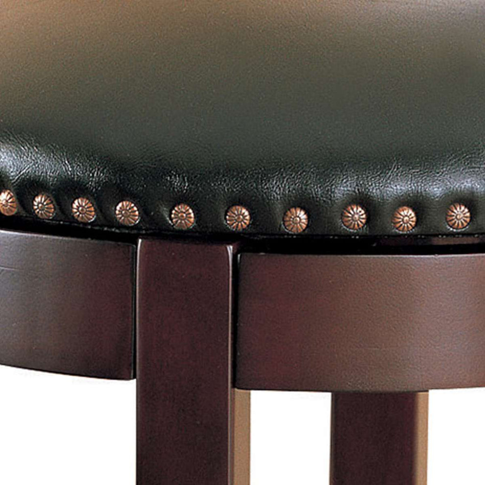 Contemporary 29" Swivel Bar Stool With Upholstered Seat, Brown ,Set Of 2  By Benzara | Bar Stools & Table |  Modishstore  - 4