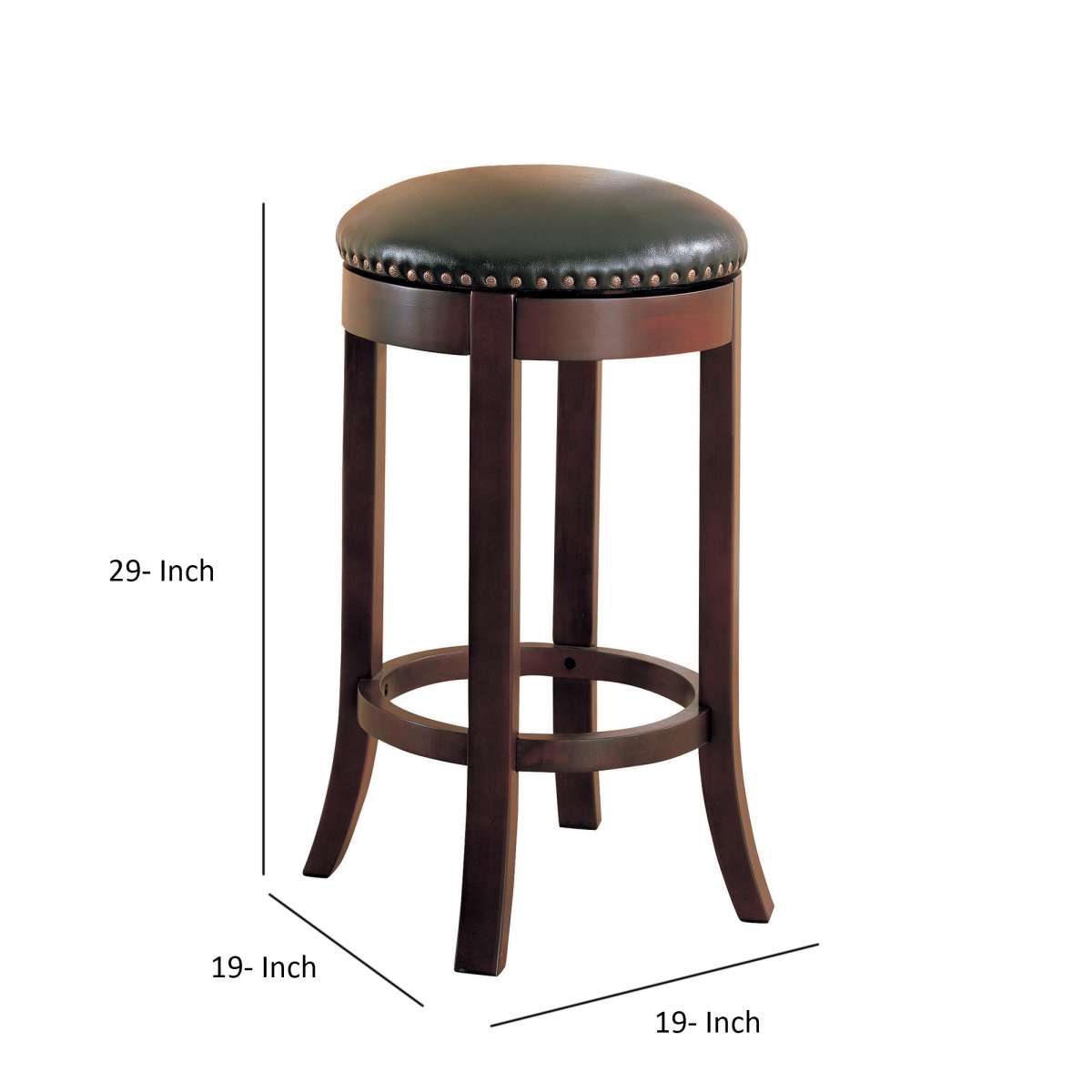 Contemporary 29" Swivel Bar Stool With Upholstered Seat, Brown ,Set Of 2  By Benzara | Bar Stools & Table |  Modishstore  - 5