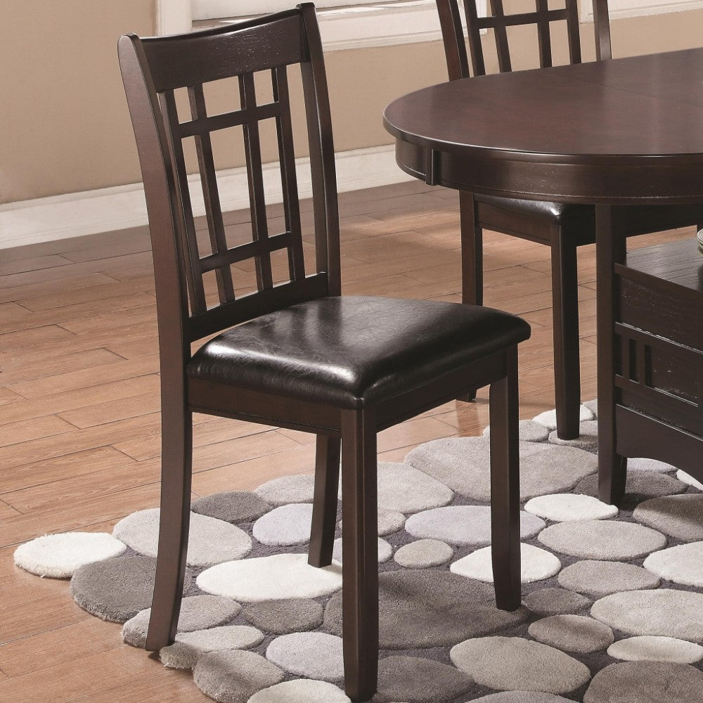 Armless Dining Side Chair, Espresso Brown & Black, Set Of 2 By Benzara | Dining Chairs |  Modishstore 