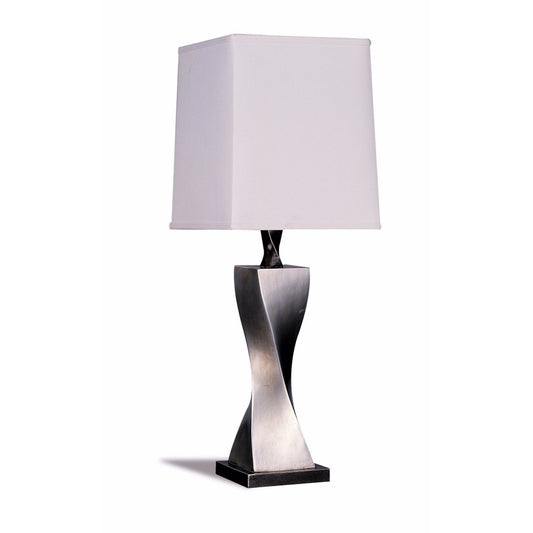 Square Shade Twist Table Lamp, White & Silver, Set Of 2  By Benzara | Table Lamps |  Modishstore 