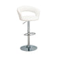Contemporary Faux Leather Bar Stool, White By Benzara | Bar Stools | Modishstore