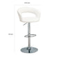 Contemporary Faux Leather Bar Stool, White By Benzara | Bar Stools | Modishstore - 2