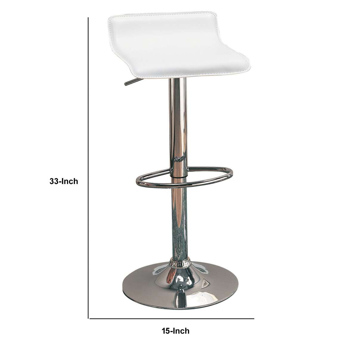 Contemporary Backless Seat Bar Stool, White ,Set Of 2  By Benzara | Bar Stools |  Modishstore  - 2
