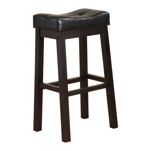 Wooden Sofie Backless Counter Height Stool, Black, Set Of 2  By Benzara | Counter Stools |  Modishstore  - 2