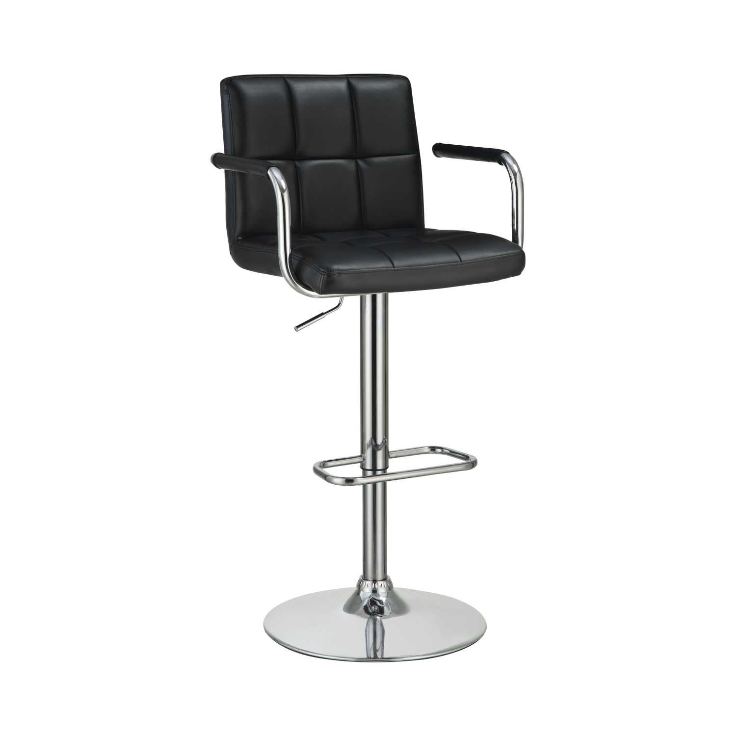 Grid Adjustable Swiveling Bar Stool, Black  By Benzara | Bar Stools |  Modishstore 