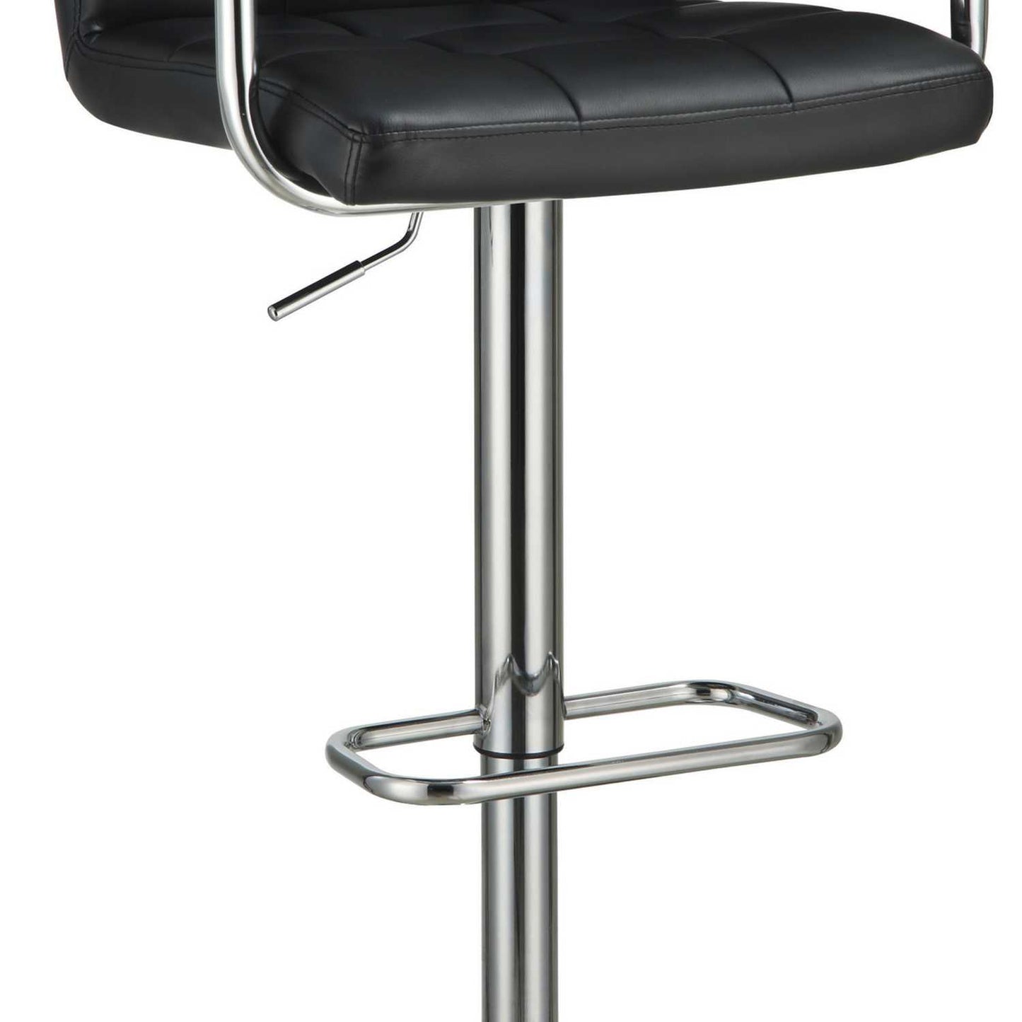 Grid Adjustable Swiveling Bar Stool, Black  By Benzara | Bar Stools |  Modishstore  - 3