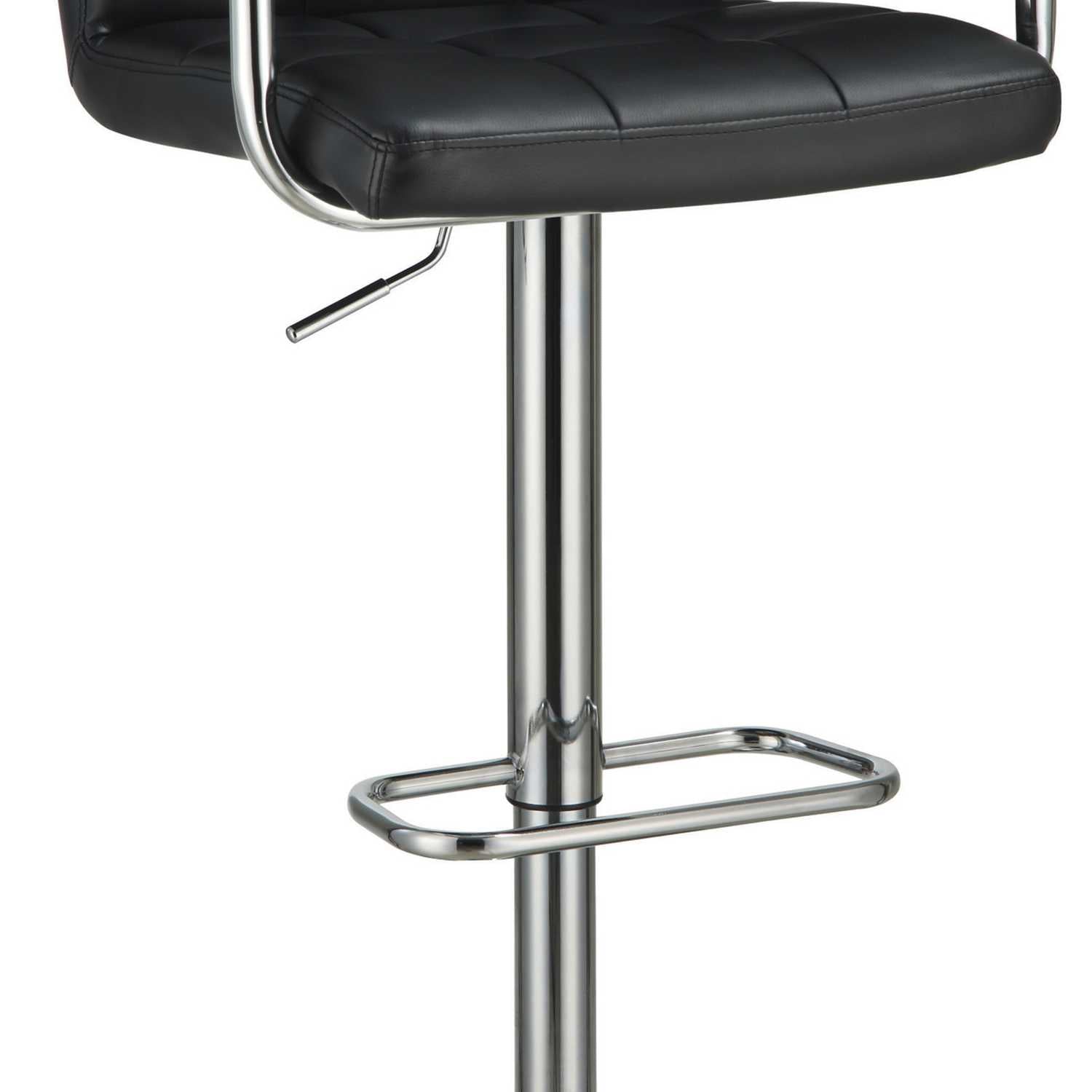 Grid Adjustable Swiveling Bar Stool, Black  By Benzara | Bar Stools |  Modishstore  - 3