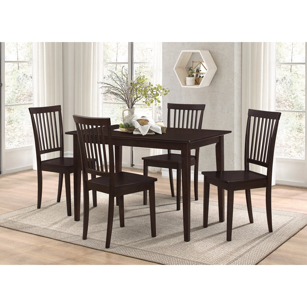 Sophisticated And Sturdy 5 Piece Wooden Dining Set, Brown  By Benzara | Dining Sets |  Modishstore 
