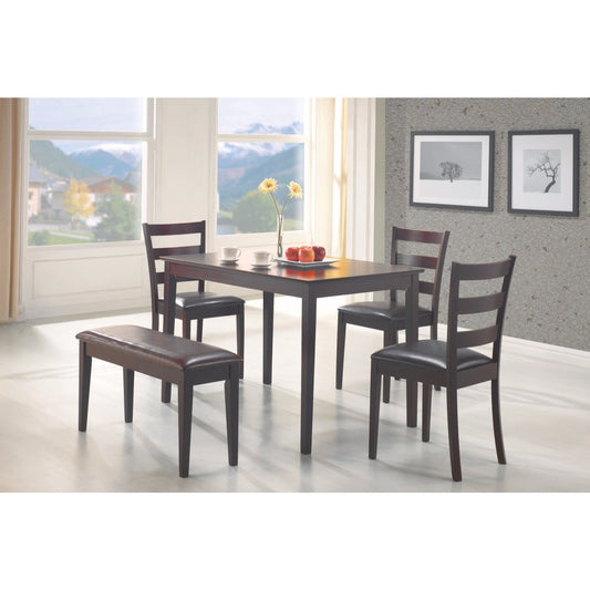 Sophisticated 5 Piece Dining Set With Bench, Brown By Benzara | Benches | Modishstore
