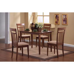 Classy 5 Piece Wooden Dining Table Set, Brown By Benzara