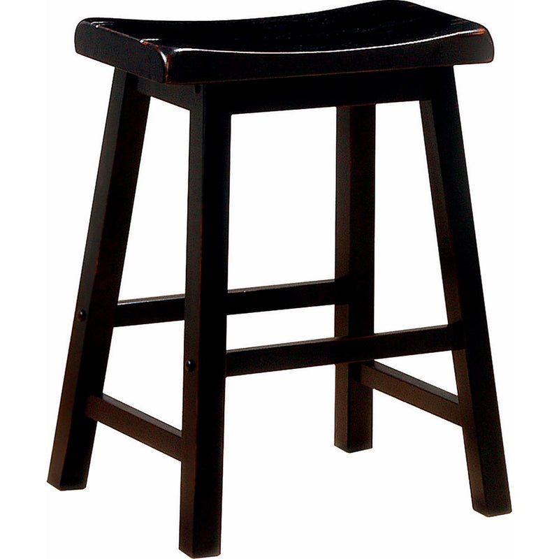Wooden Casual Counter Height Stool, Dark Brown, Set Of 2 By Benzara | Bar Stools |  Modishstore 