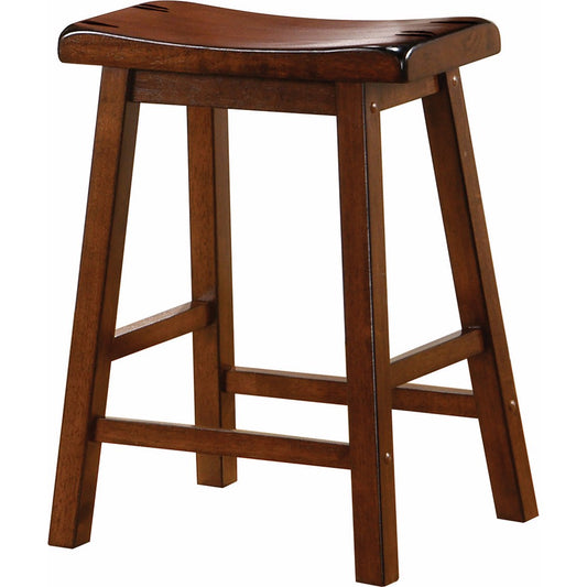 Wooden Casual Counter Height Stool, Chestnut Brown, Set Of 2 By Benzara | Bar Stools |  Modishstore 