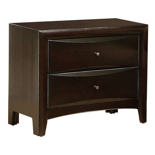 Spacious 2 Drawer Nightstand, Brown  By Benzara | Nightstands |  Modishstore 