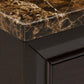2 Drawer Wooden Nightstand With Faux Marble Top, Cappuccino Brown By Benzara | Nightstands | Modishstore - 4