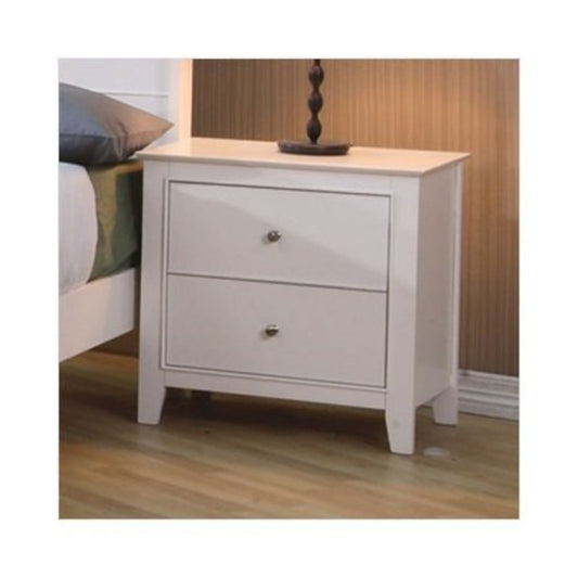 Nightstand With 2 Drawers, White By Benzara | Nightstands |  Modishstore 
