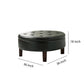 Traditional Round Tufted Storage Ottoman, Dark Brown By Benzara | Ottomans |  Modishstore  - 5