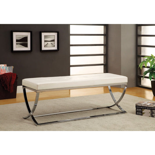 Modernly Charming Bench, White By Benzara | Benches | Modishstore