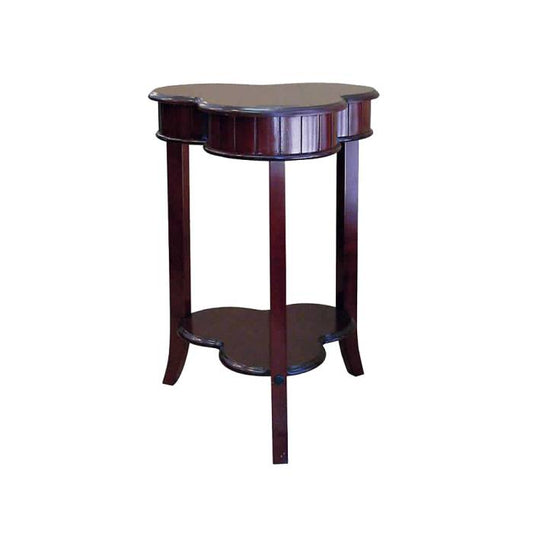 Clover Shaped Wooden End Table With Flared Legs, Cherry Brown By Benzara | Side Tables |  Modishstore 