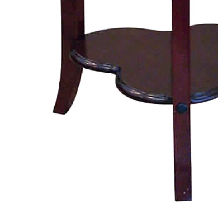 Clover Shaped Wooden End Table With Flared Legs, Cherry Brown By Benzara | Side Tables |  Modishstore  - 5