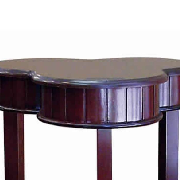 Clover Shaped Wooden End Table With Flared Legs, Cherry Brown By Benzara | Side Tables |  Modishstore  - 3