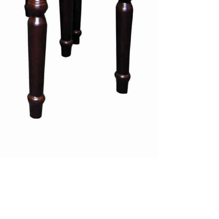 3 Piece Wooden Nesting Tables With Turned Tapered Legs, Cherry Brown By Benzara | Nesting Tables |  Modishstore  - 5