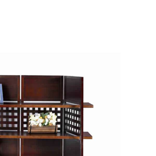 4 Shelf Wooden Bookcase Room Divider With Cutout Design, Brown By Benzara | Bookcases |  Modishstore  - 2