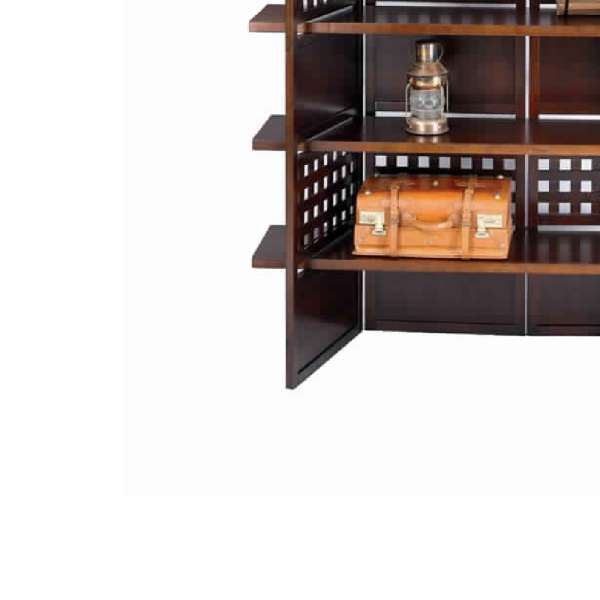 4 Shelf Wooden Bookcase Room Divider With Cutout Design, Brown By Benzara | Bookcases |  Modishstore  - 3