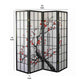 Plum Blossom Print Wood And Paper 4 Panel Room Divider, Red And Black By Benzara | Room Divider |  Modishstore  - 5